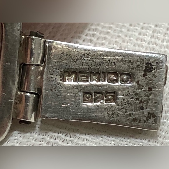 925 sterling Silver Geometric Link Bracelet - Picture 7 of 10